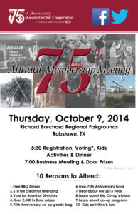75th Annual Membership Meeting Poster | NEC - A Texas Electricity Cooperative